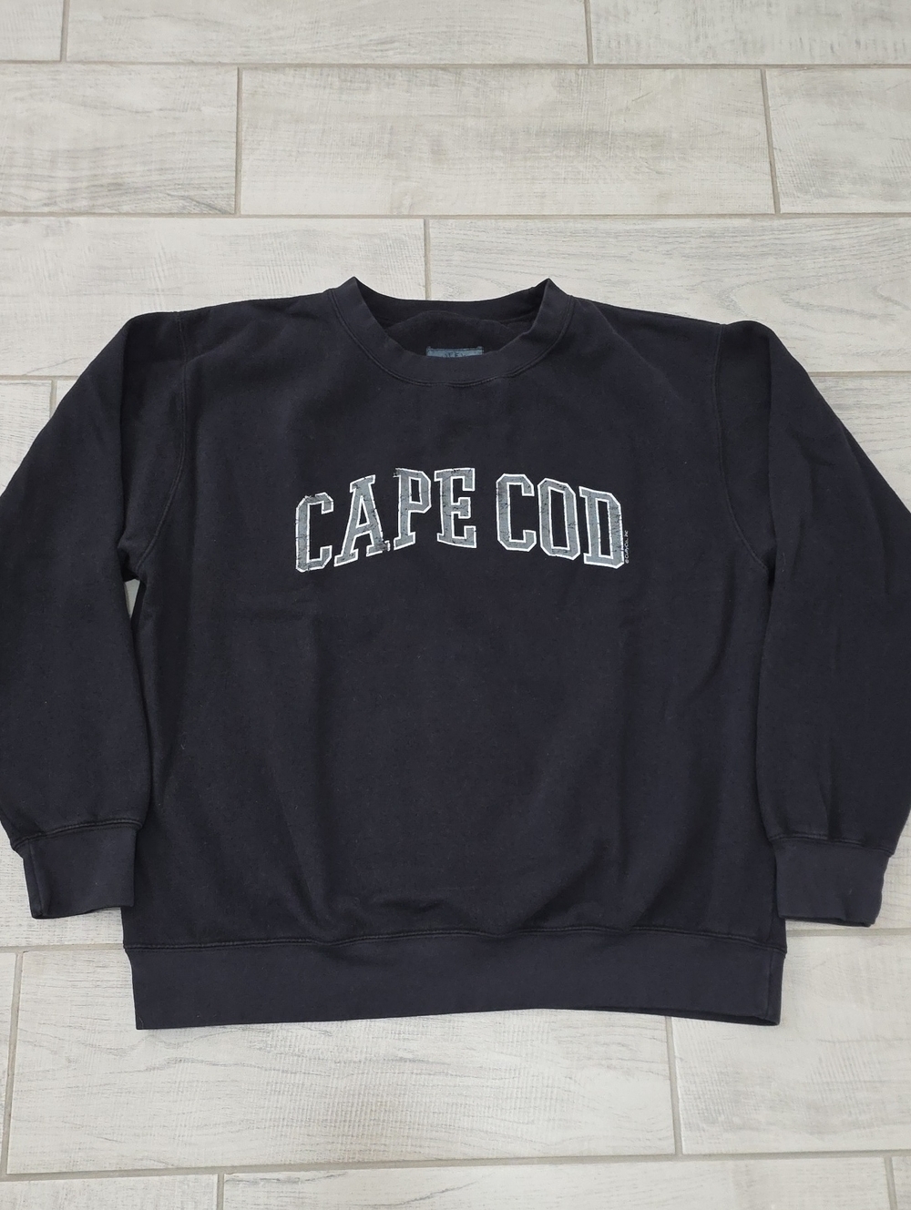 Cuffy's Cape Cod Sweatshirt Men's Size  XL Black/Grey Letteting Cottagecore Cozy